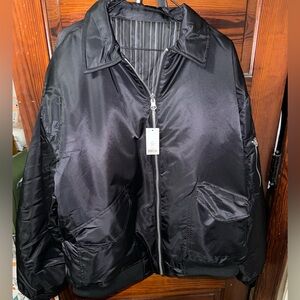 Topshop reversible collared nylon bomber jacket size M